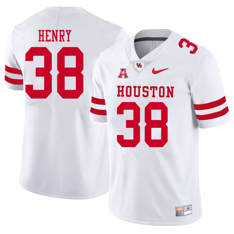Men #38 Ta'Zhawn Henry Houston Cougars College Football Jerseys Sale-White - Click Image to Close